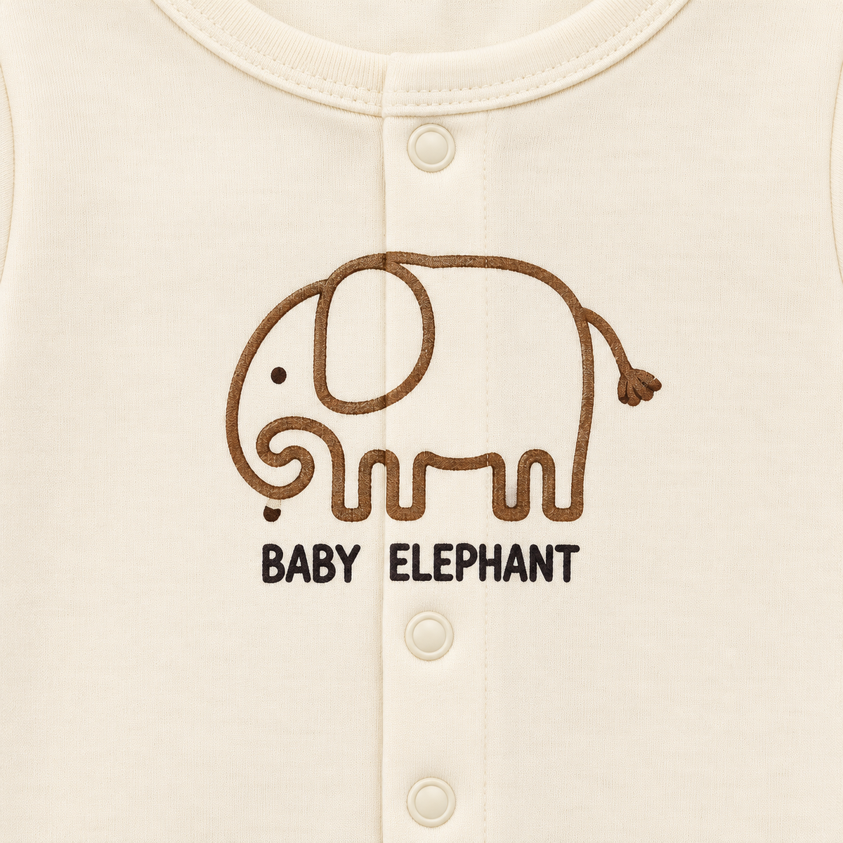 Baby Elephant – Mustard & Cream baby footed romper