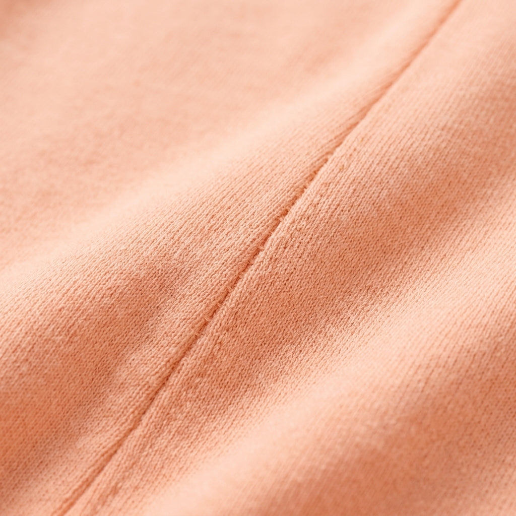 Bear – Peach & White baby footed romper
