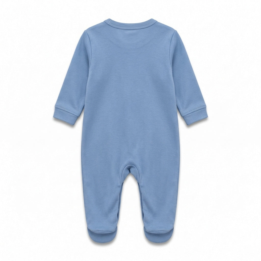I Love Mom & Dad – Blue baby footed romper