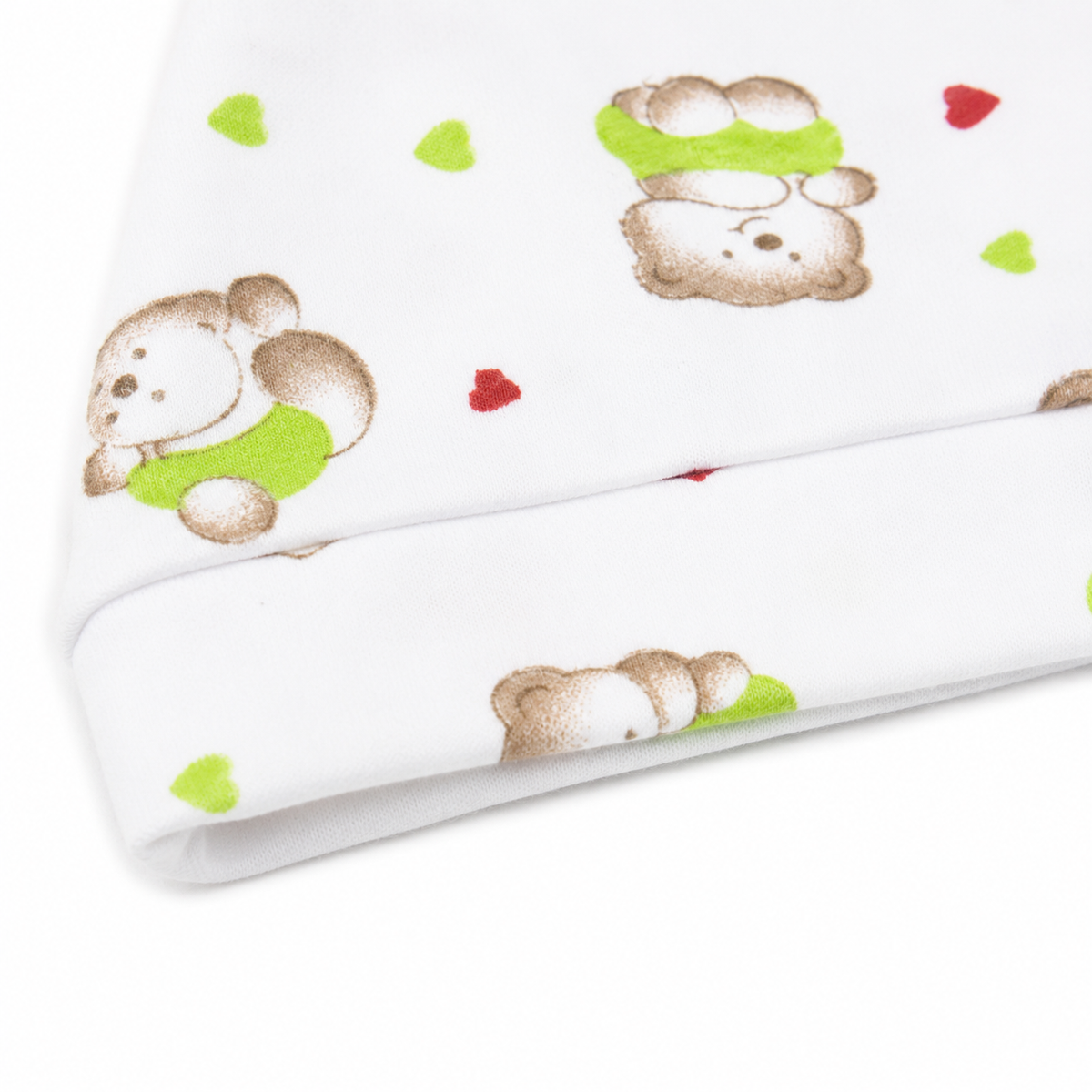 Sun Baby Printed Round Cap Bear White
