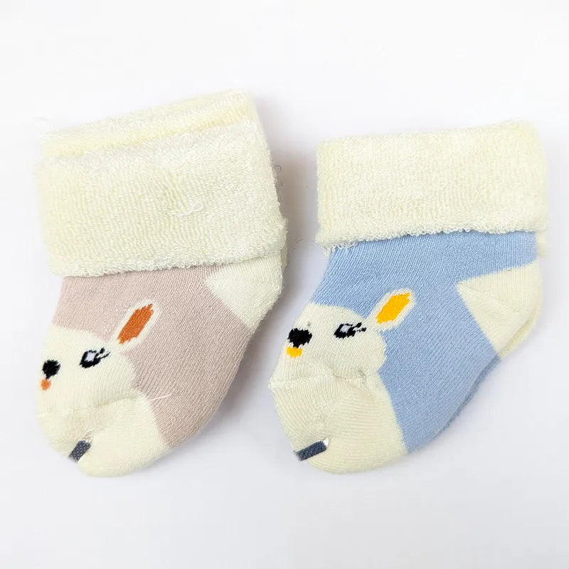 2 PACK TERRY COTTON SOCKS SKY BLUE & BEIGE (1-2 YEARS)