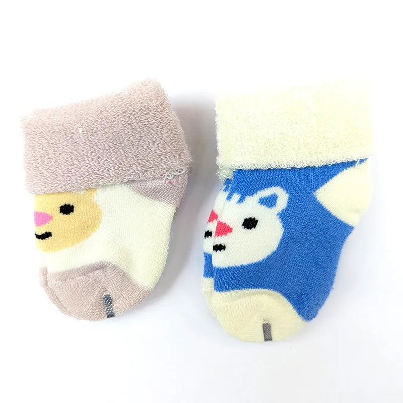 2 PACK TERRY COTTON SOCKS SKY BLUE & OFF WHITE (1-2 YEARS)