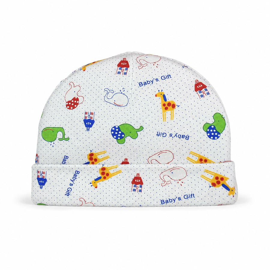 Sun Baby Printed Round Cap White