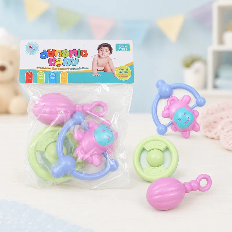 BABY RATTLE SET 3PCS CYAN