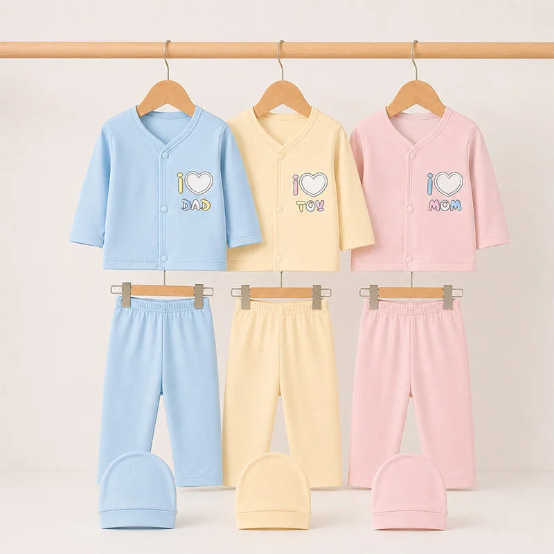 BABY 3 PCS SUIT PACK OF 3 SOFT FABRIC LOVE TOY MOM DAD MULTI COLOR