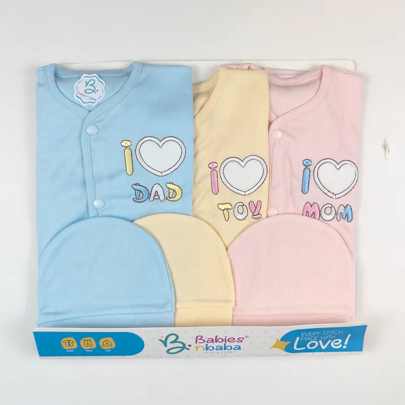 3 PIECE BODY SUIT PACK OF 3 MULTI COLOR LOVE MOM AND DAD - image 2