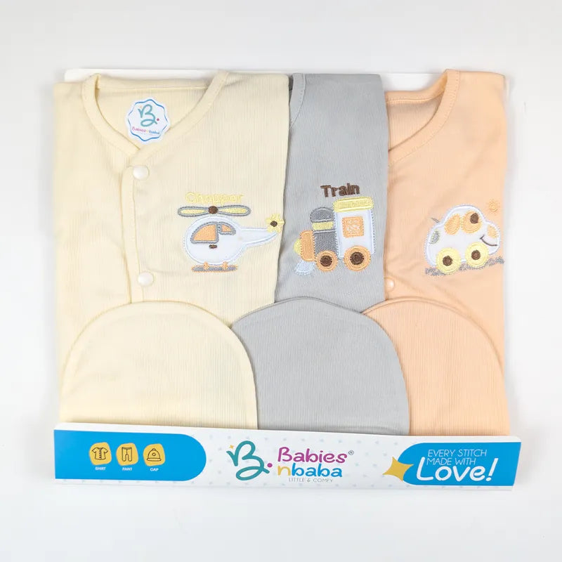 3 PIECE BODY SUIT PACK OF 3 MULTI COLOR CHOPPER TRAIN CAR - image 2