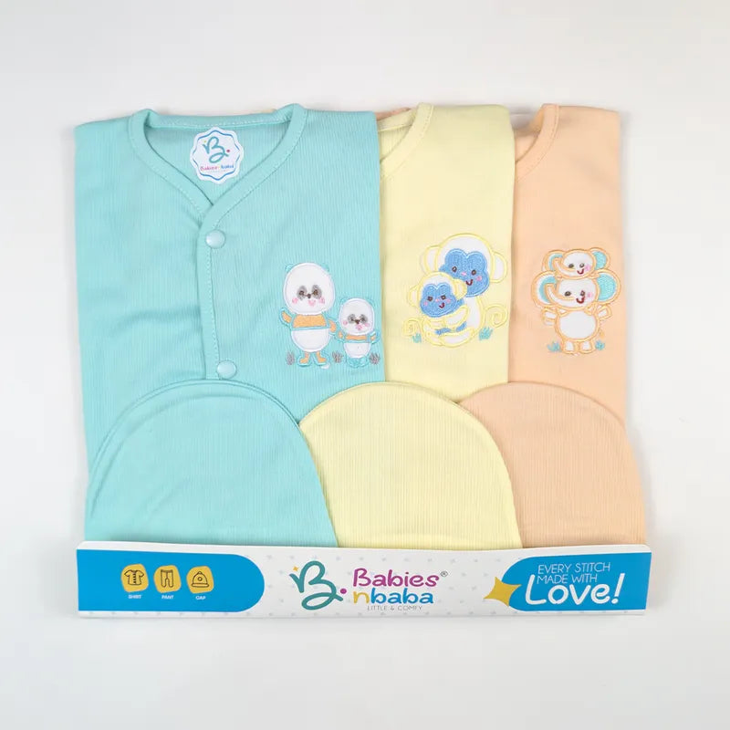 3 PIECE BODY SUIT PACK OF 3 MULTI COLOR MONKEY ELEPHANT - image 2