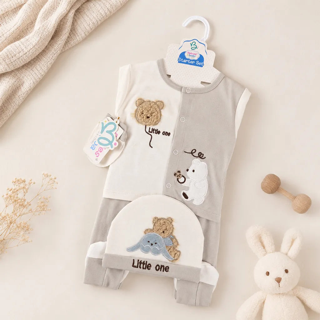 BABY STARTER SET 11 PIECES BEAR GREY