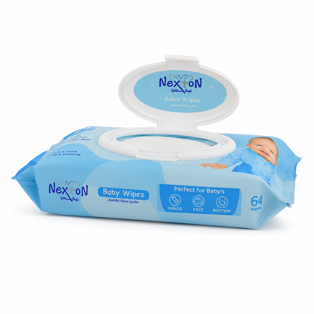 Nexton Fragrance-Free Baby Wipes, 64 Pack