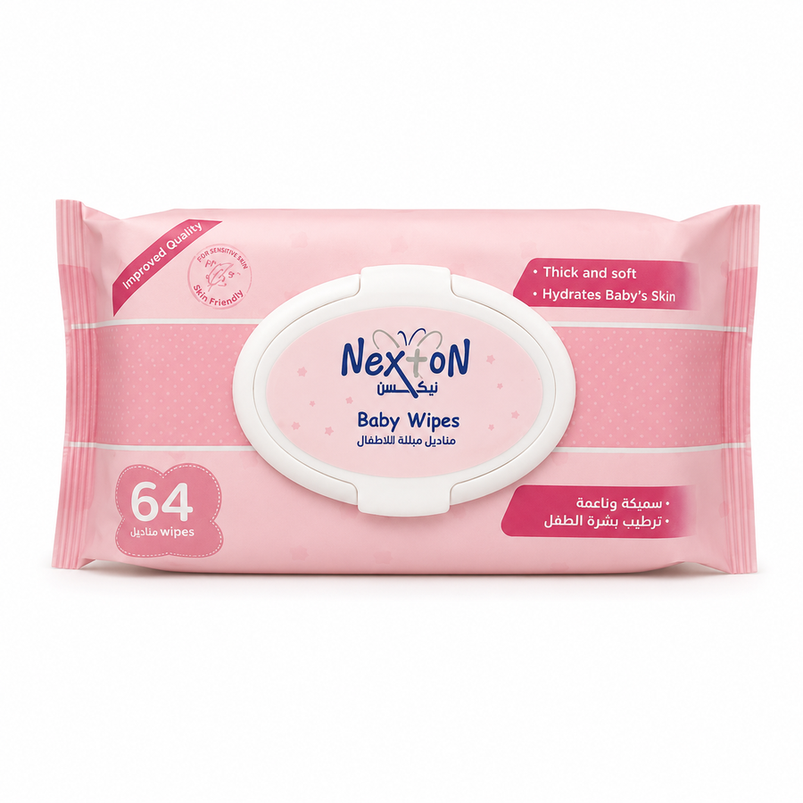 Nexton Soft & Thick Baby Wipes, 64 Pack