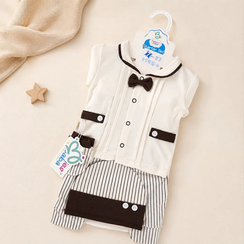 BABY STARTER SET 7 PIECES BOW BROWN