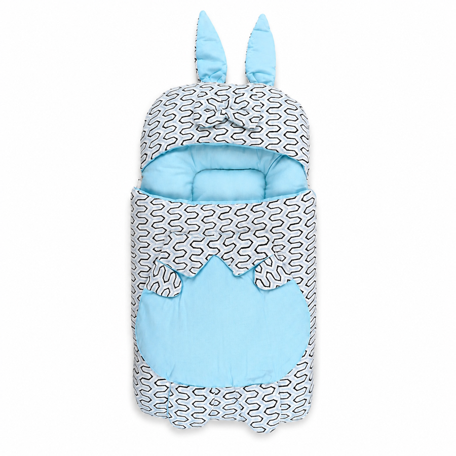 Muslin Baby Carry Nest, Light Green Rabbit – Kidzo