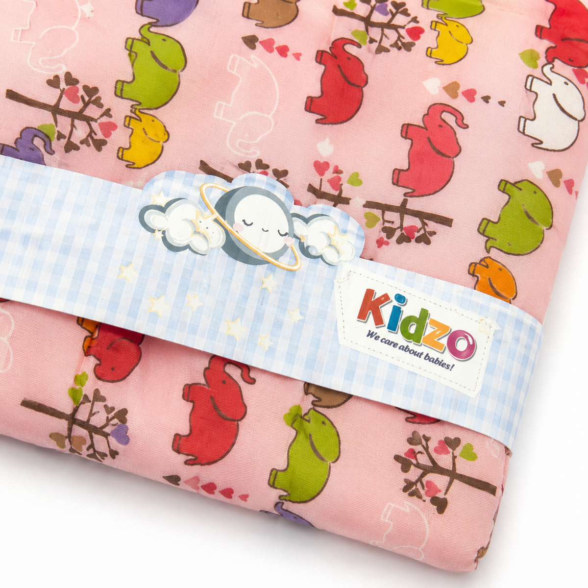Waterproof Baby Changing Sheet, Pink Elephant – Kidzo