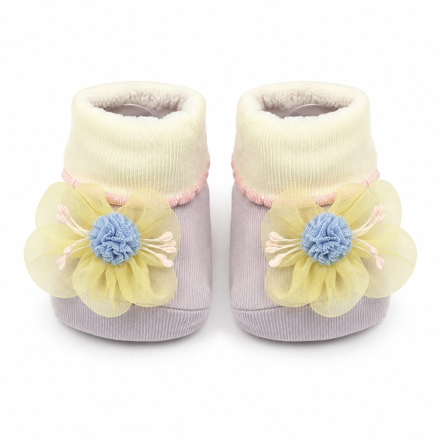 Baby Booties Fancy Yellow