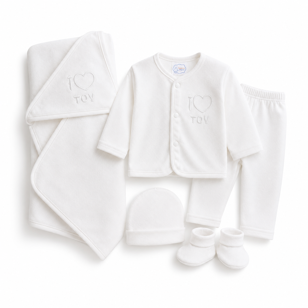 Baby Suit 5 Pieces Set White Color Kotrai I Love Toy