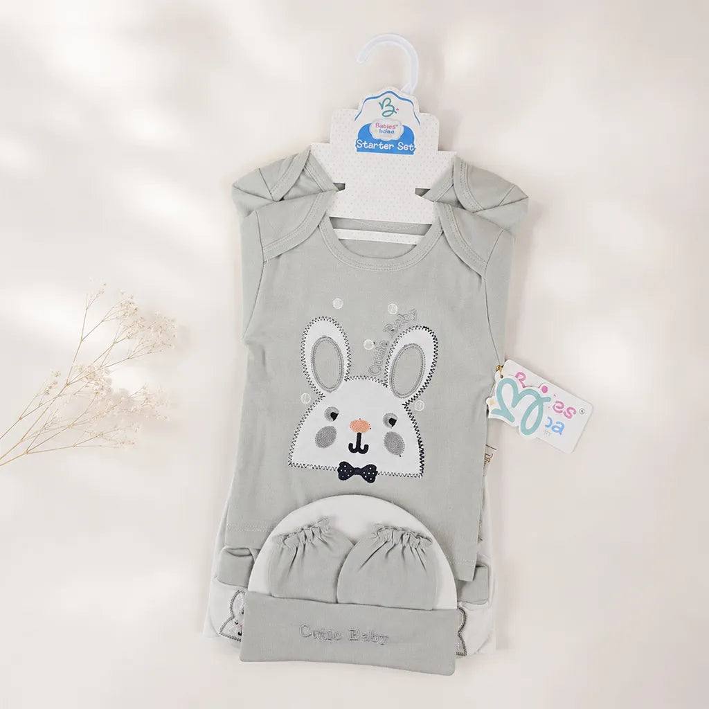 BABY STARTER SET 11 PIECES RABBIT GREY