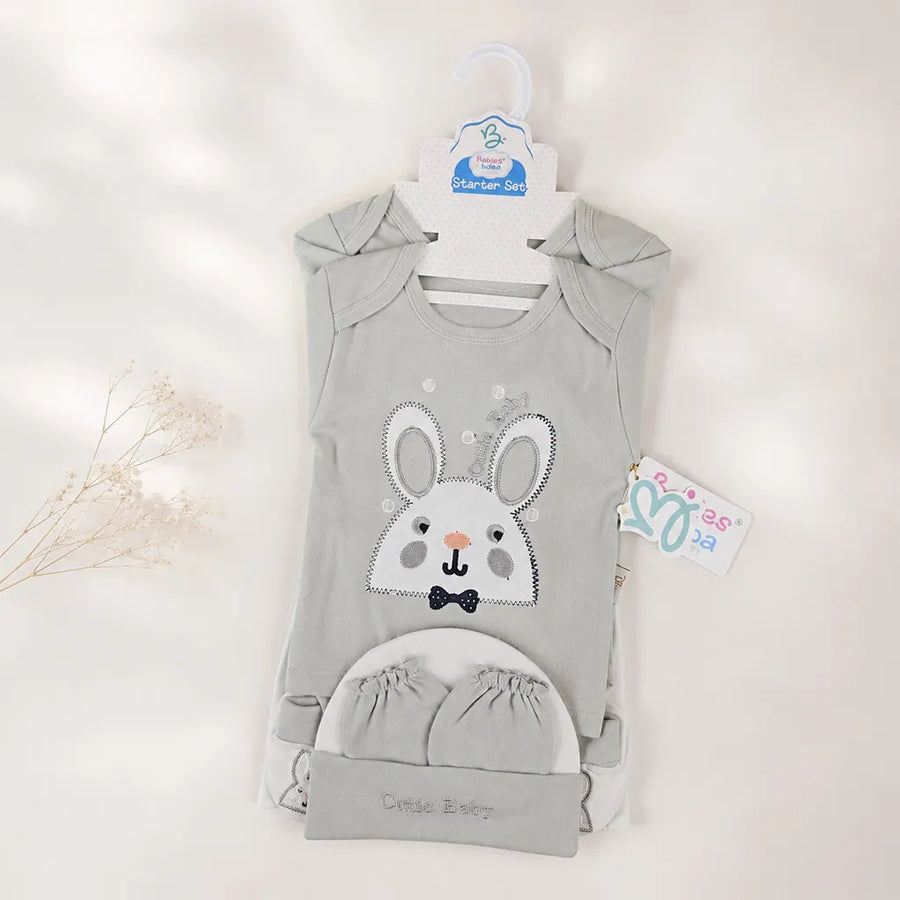 BABY STARTER SET 11 PIECES RABBIT GREY