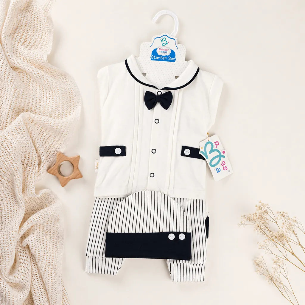BABY STARTER SET 7 PIECES BOW BLACK