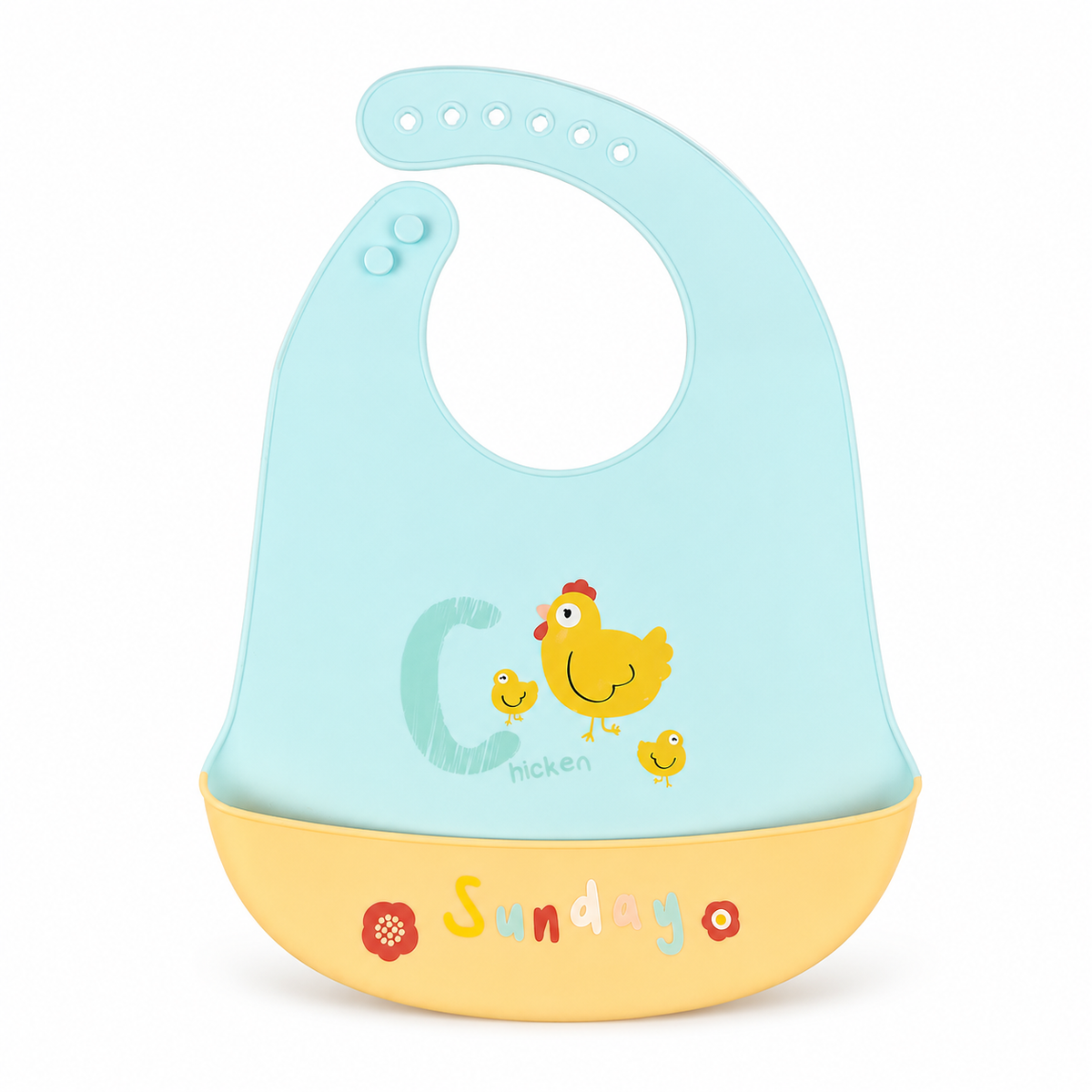 Baby Silicone Bib Sunday Cyan
