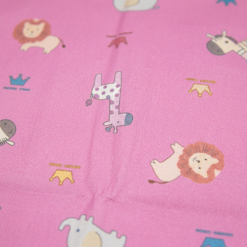 BABY CHANGING SHEET IMP COTTON ANIMAL PINK LARGE