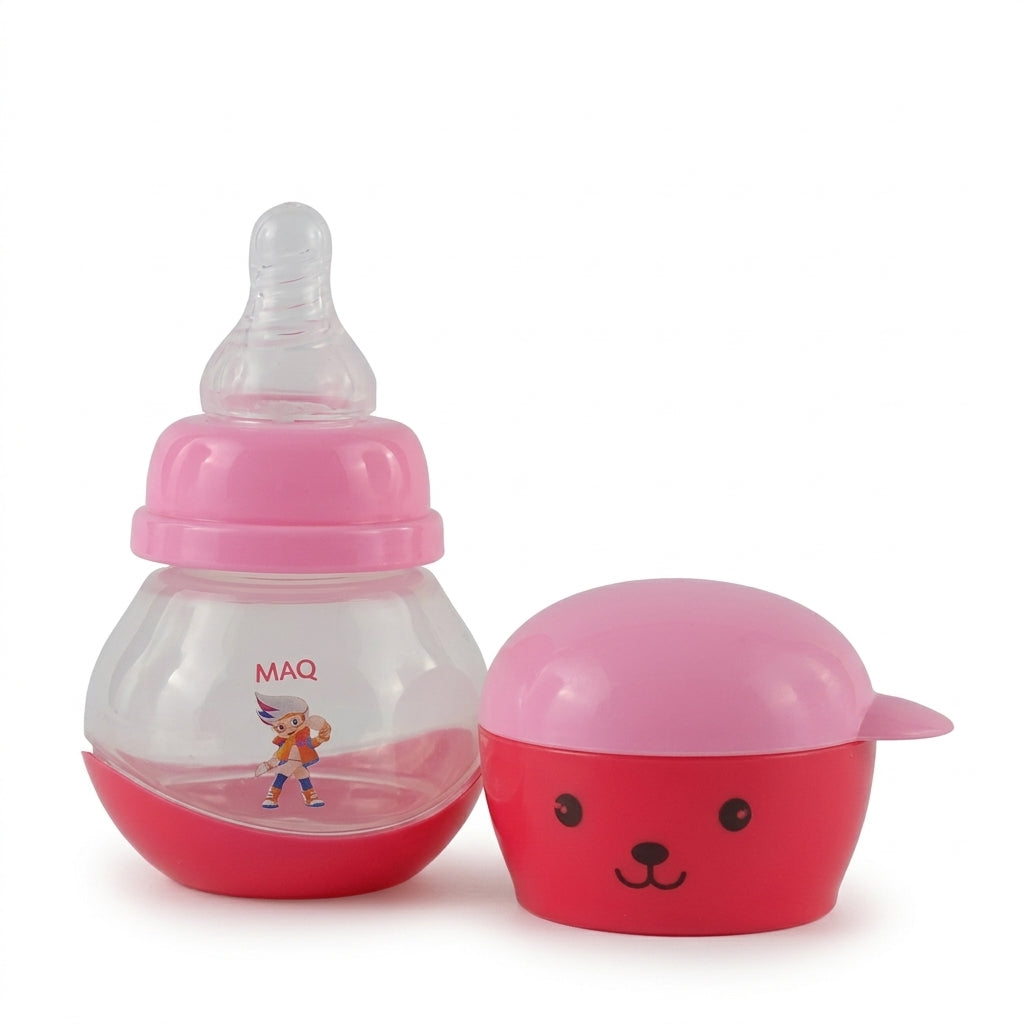 BABY FEEDING BOTTLE BEAR RED BASEBALL CAP MAQ