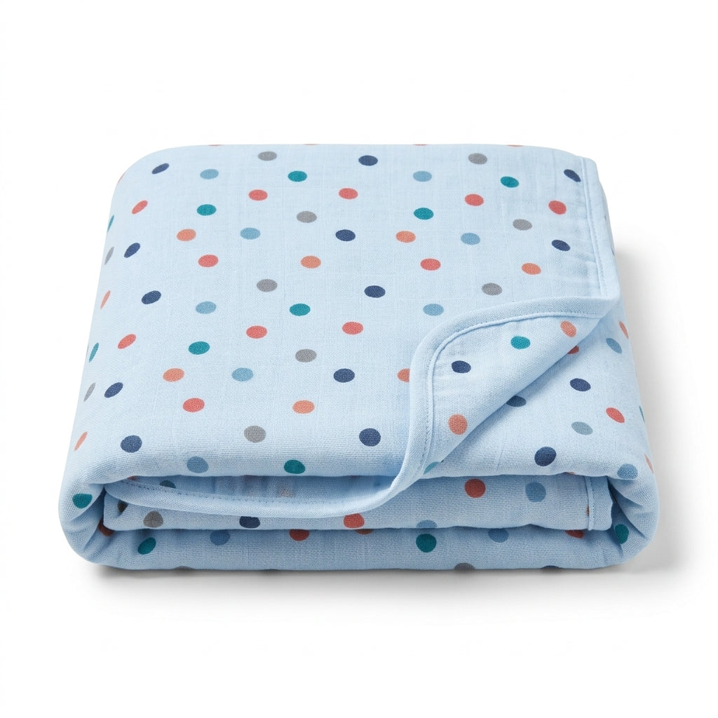 BABY ADJUSTABLE SWADDLE DOTED BLUE KIDZO