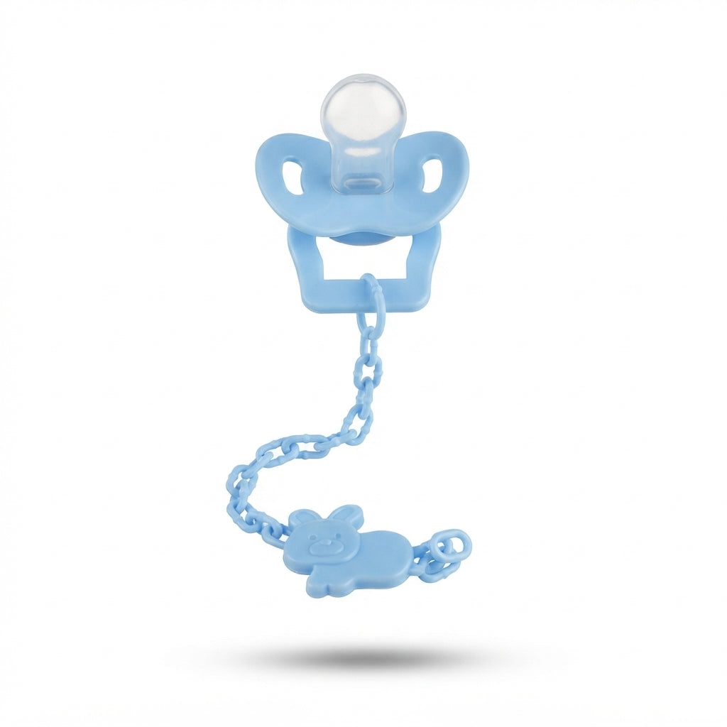 BABY PACIFIER WITH CHAIN BLUE ALGO