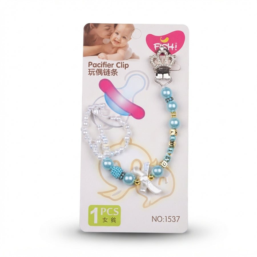 BABY FANCY PACIFIER CLIP BLUE