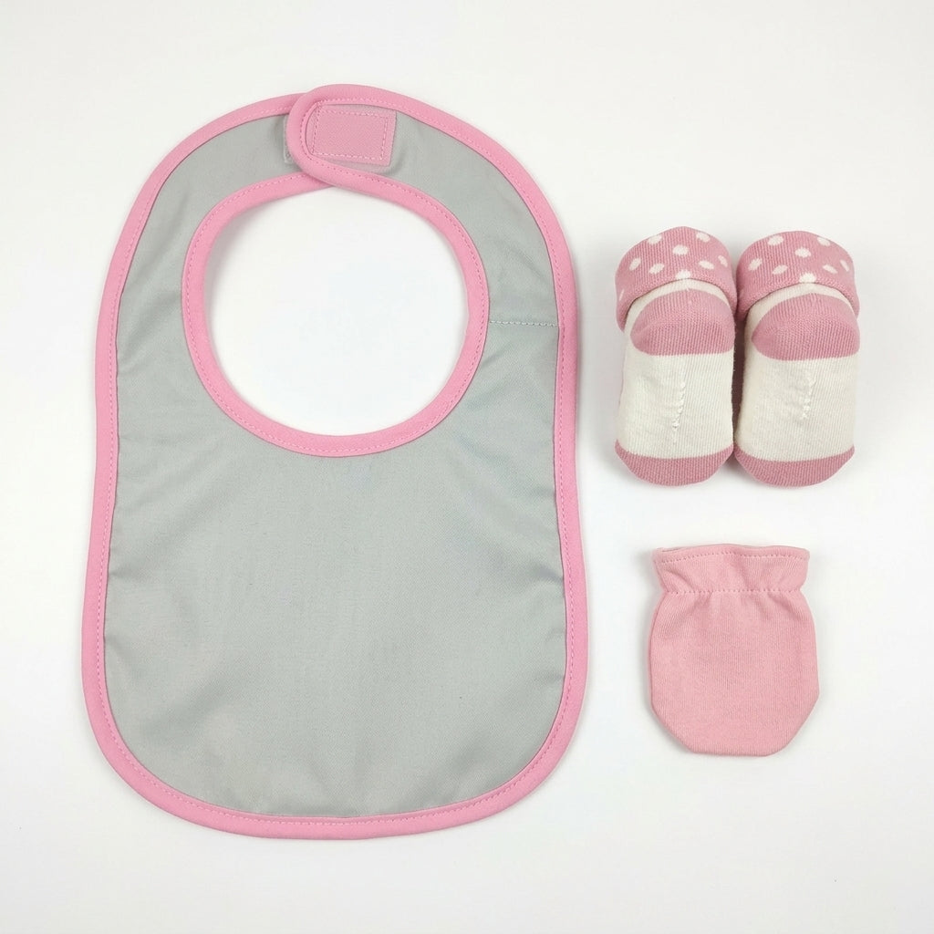 BABY BIB SET 3PCS SET ICECREAM PINK CARTERS