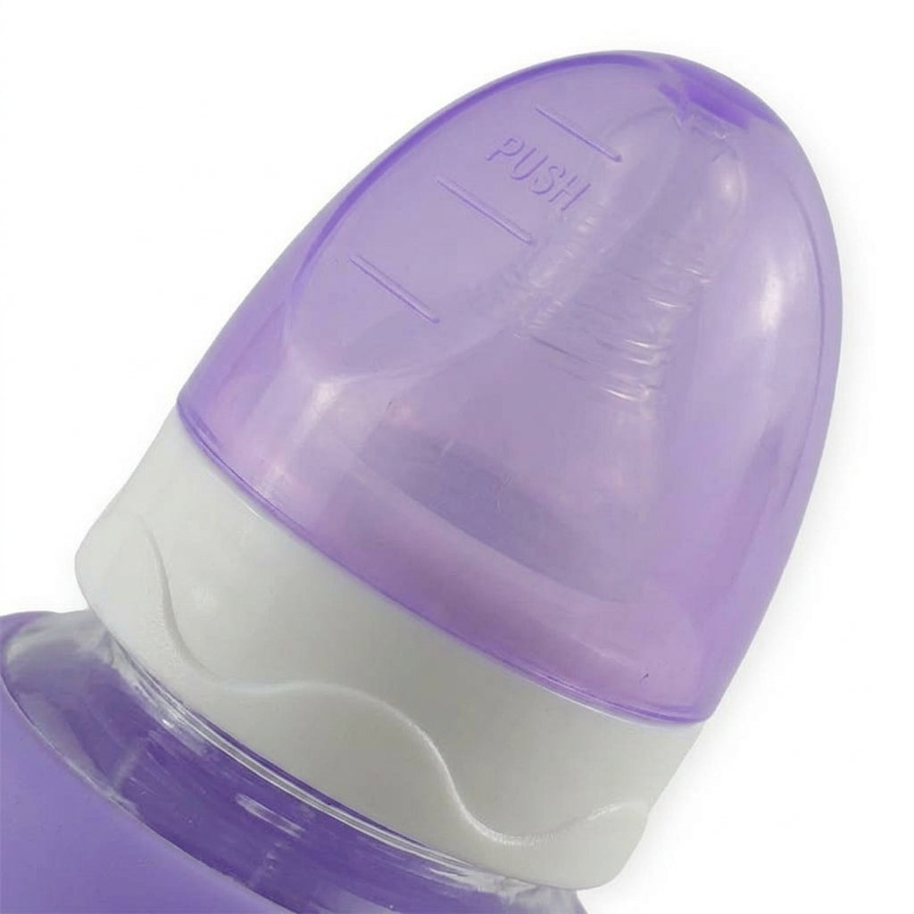 BABY GLASS FEEDER BEAR PURPLE YES