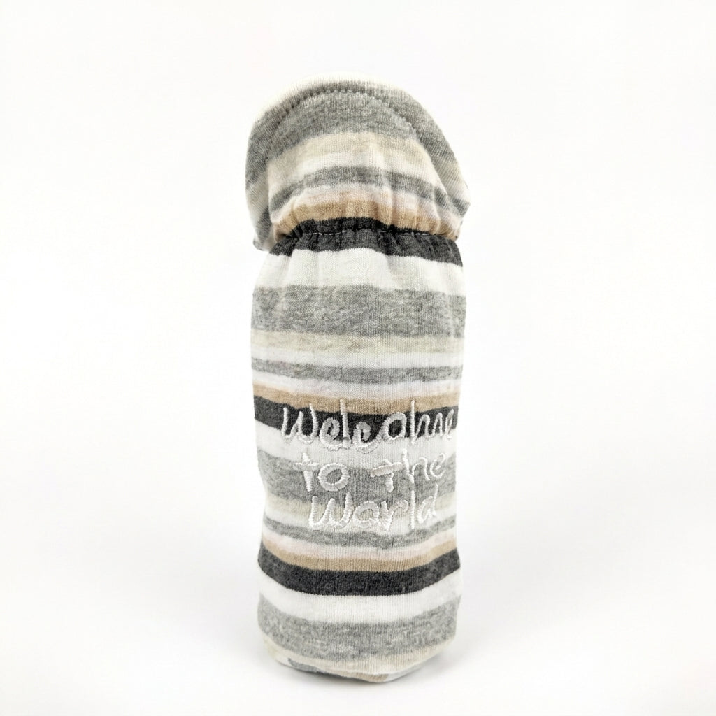BABY FEEDER COVER WELCOME TO THE WORLD GREY