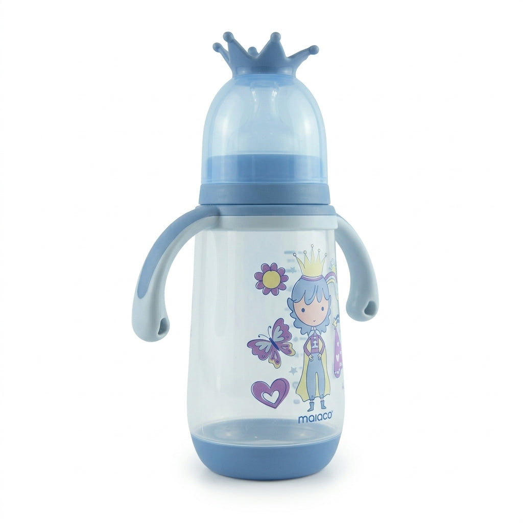 BABY FEEDER KING CAP PRINTED BLUE 330ML