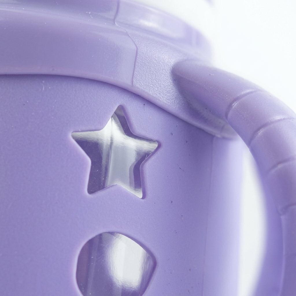 Glass Baby Feeding Bottle with Star Silicone Cover, Purple