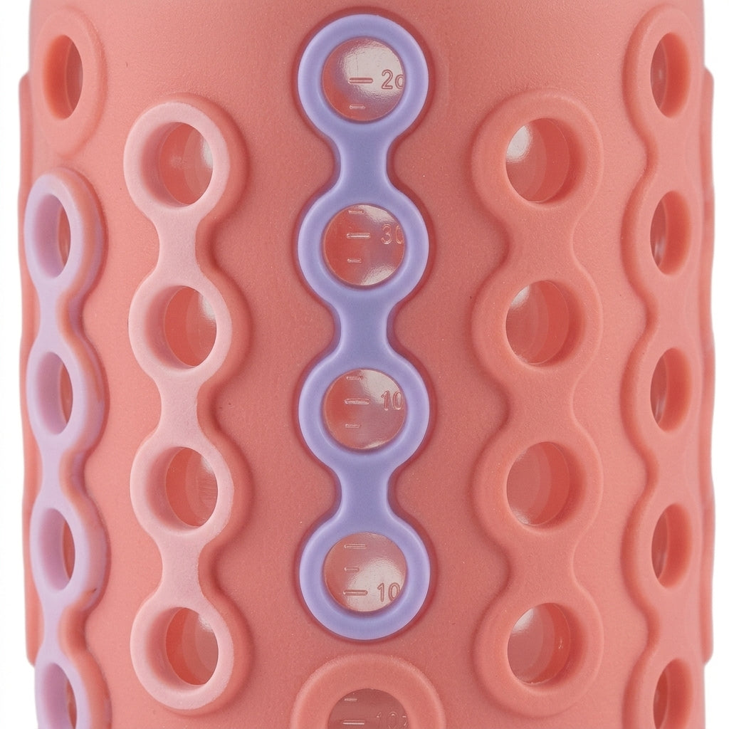 BABY GLASS FEEDER SILICONE COVERED SKIN