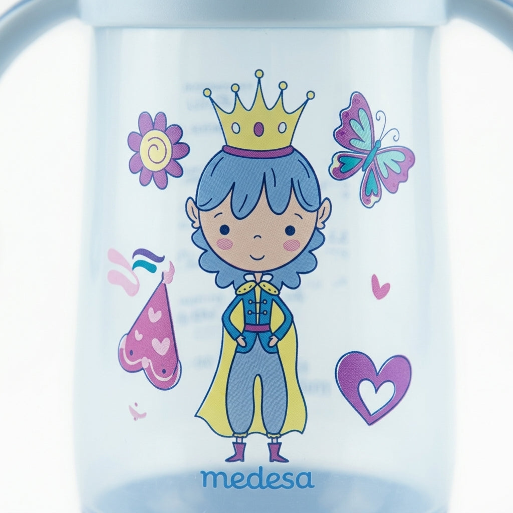 BABY FEEDER KING CAP PRINTED BLUE 330ML