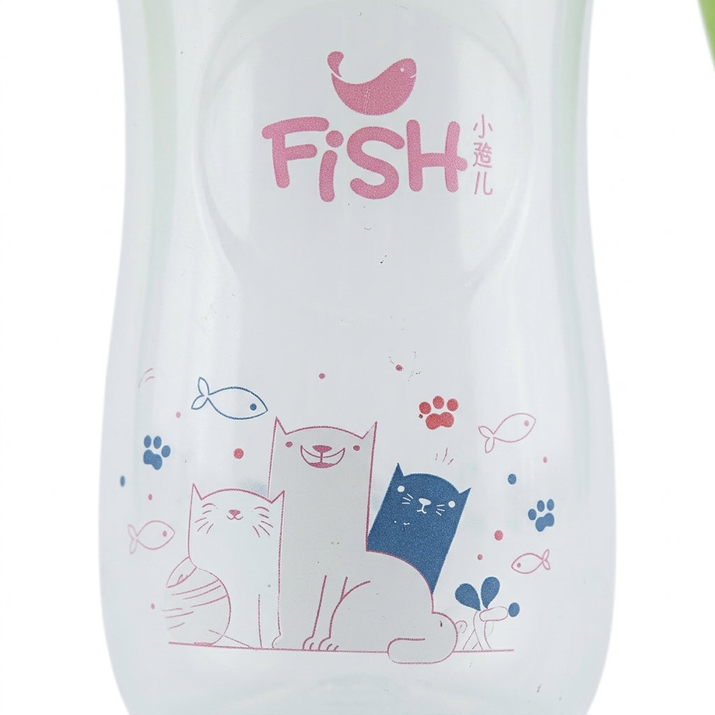 BABY FEEDING BOTTLE ROCKET DESIGN GREEN FISH