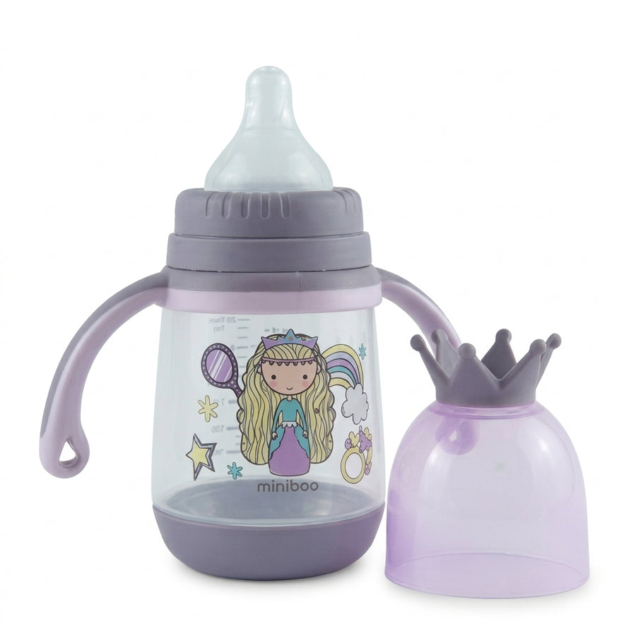 BABY FEEDER KING CAP PRINTED PURPLE 210ML