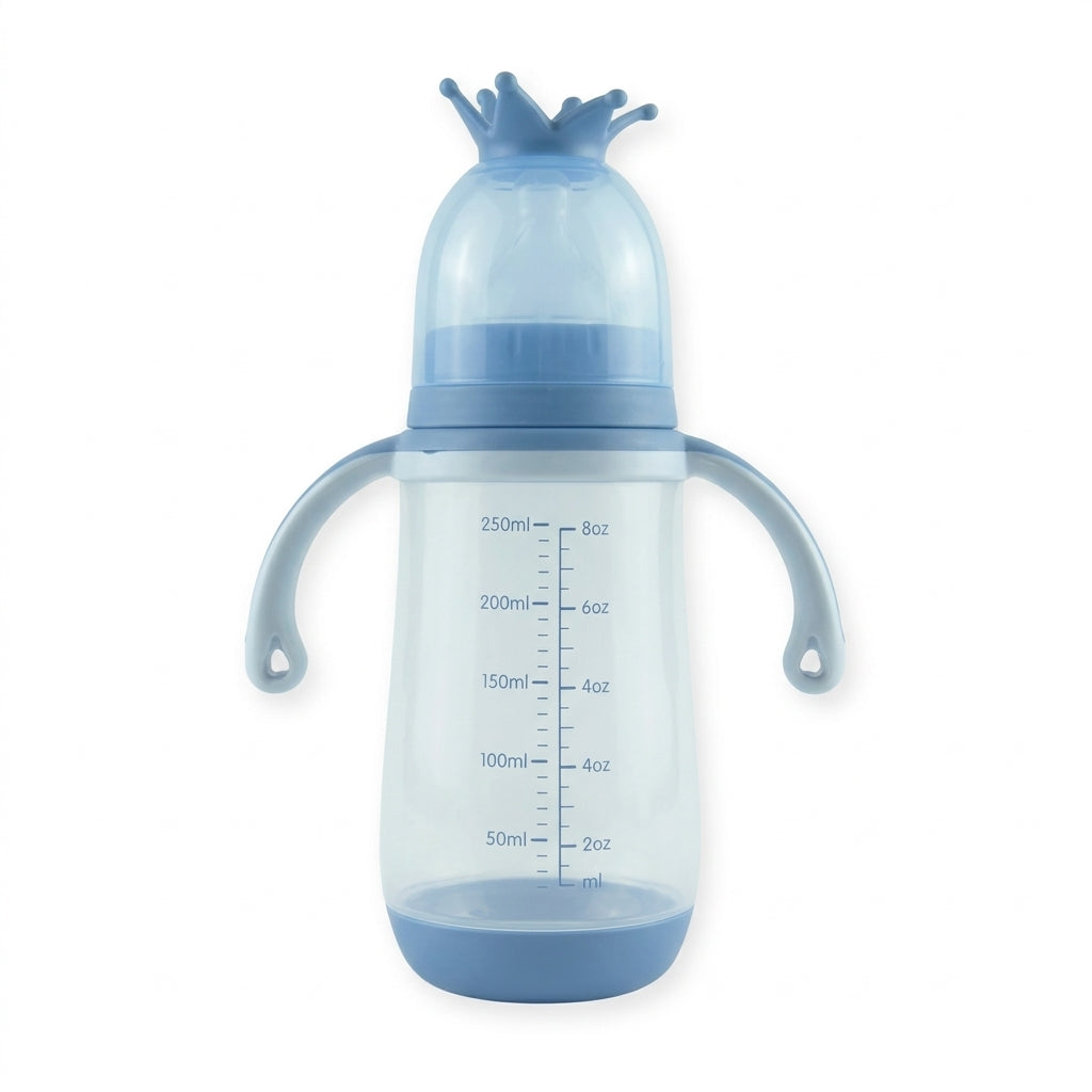 BABY FEEDER KING CAP PRINTED BLUE 330ML