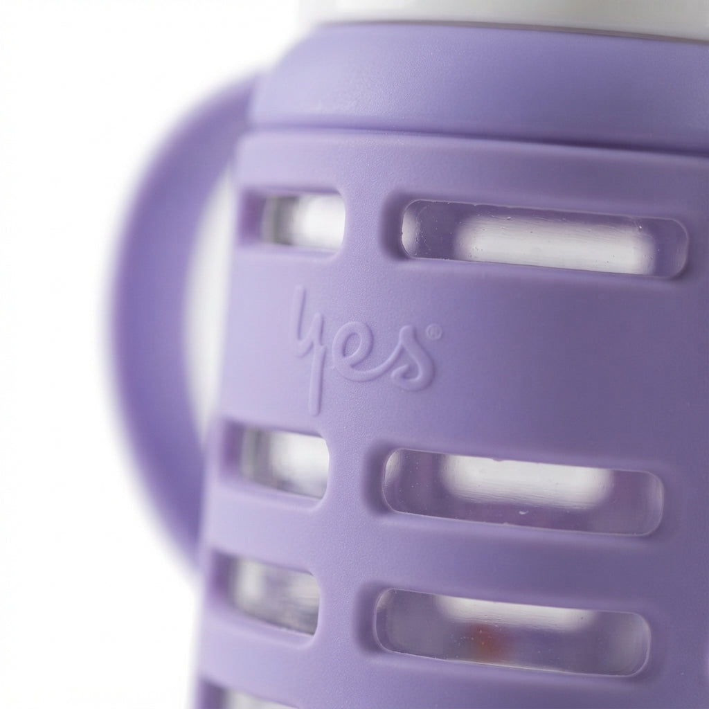 BABY GLASS FEEDER STAR CAP PURPLE YES