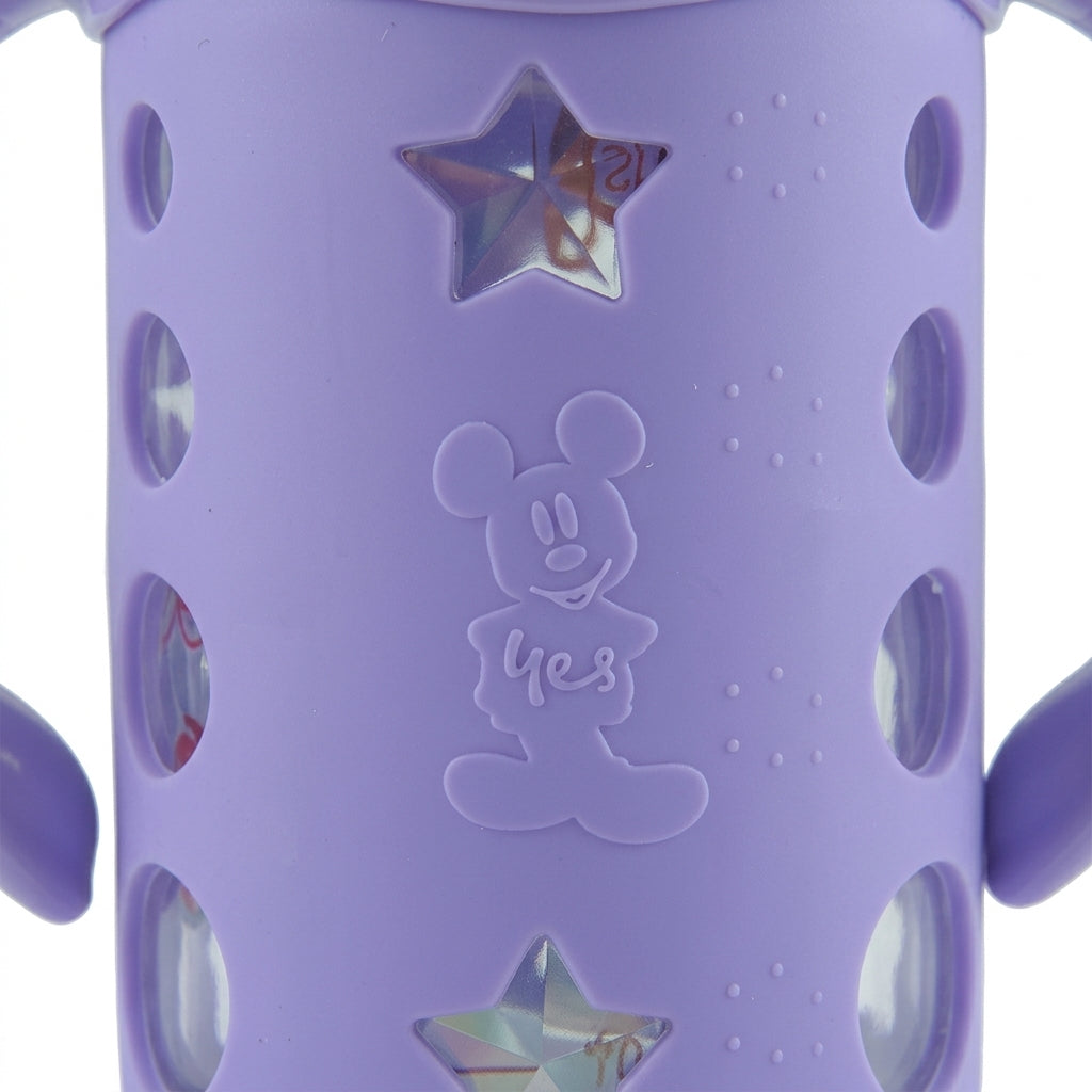 Glass Baby Feeding Bottle with Star Silicone Cover, Purple