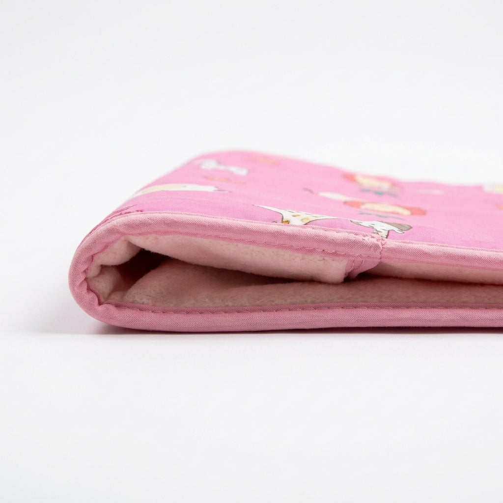 BABY CHANGING SHEET IMP COTTON ANIMAL PINK LARGE