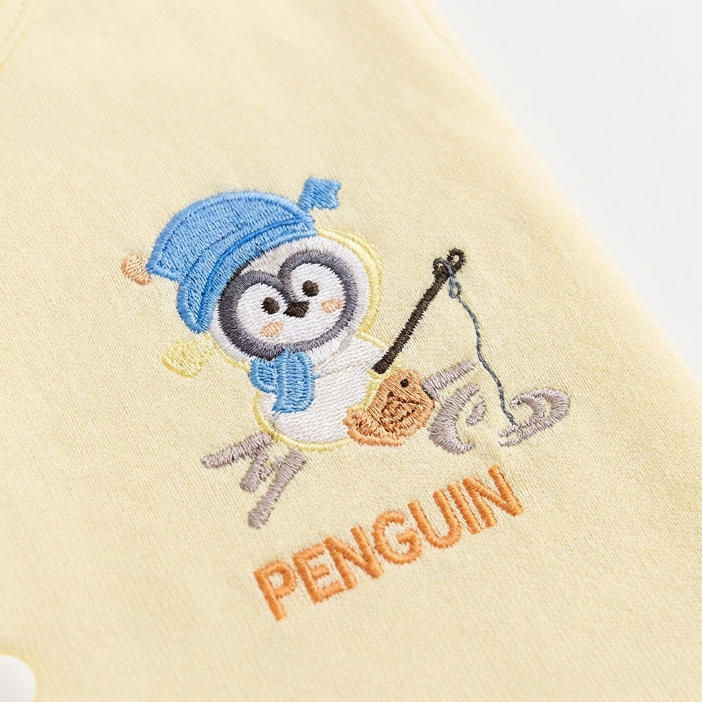 BABY STARTER SET 5 PIECES KOTRAI EMB PENGUIN YELLOW