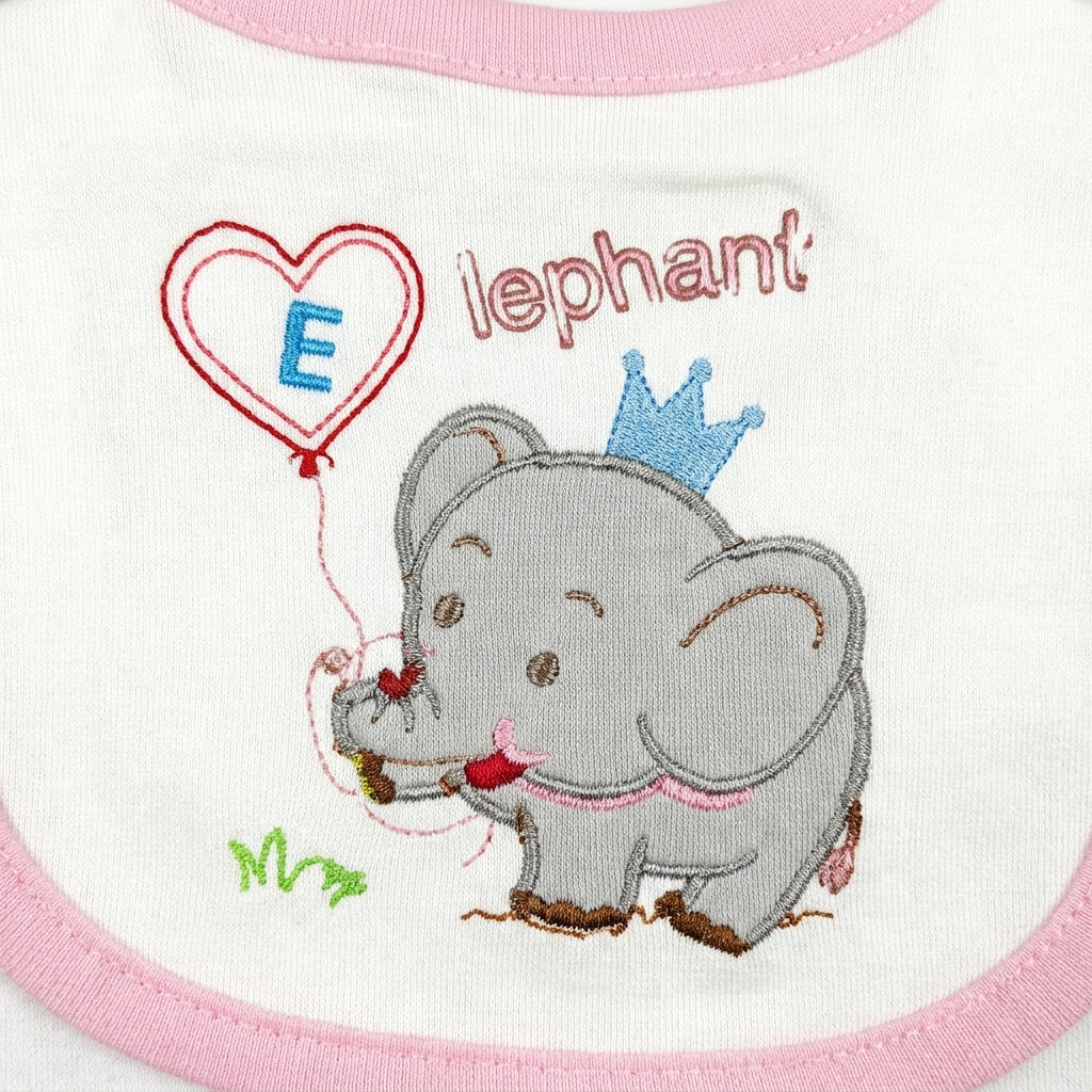 BABY CAP SET 3PCS ELEPHANT PINK