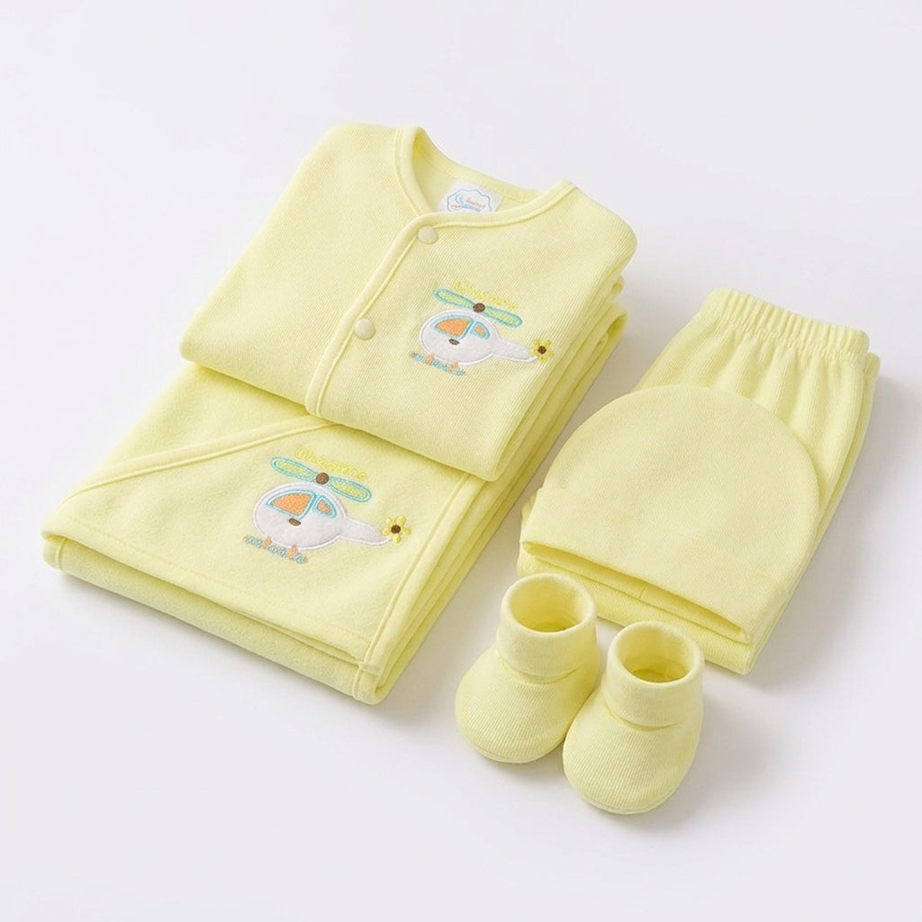 BABY SUIT 5 PIECES SET YELLOW COLOR KOTRAI