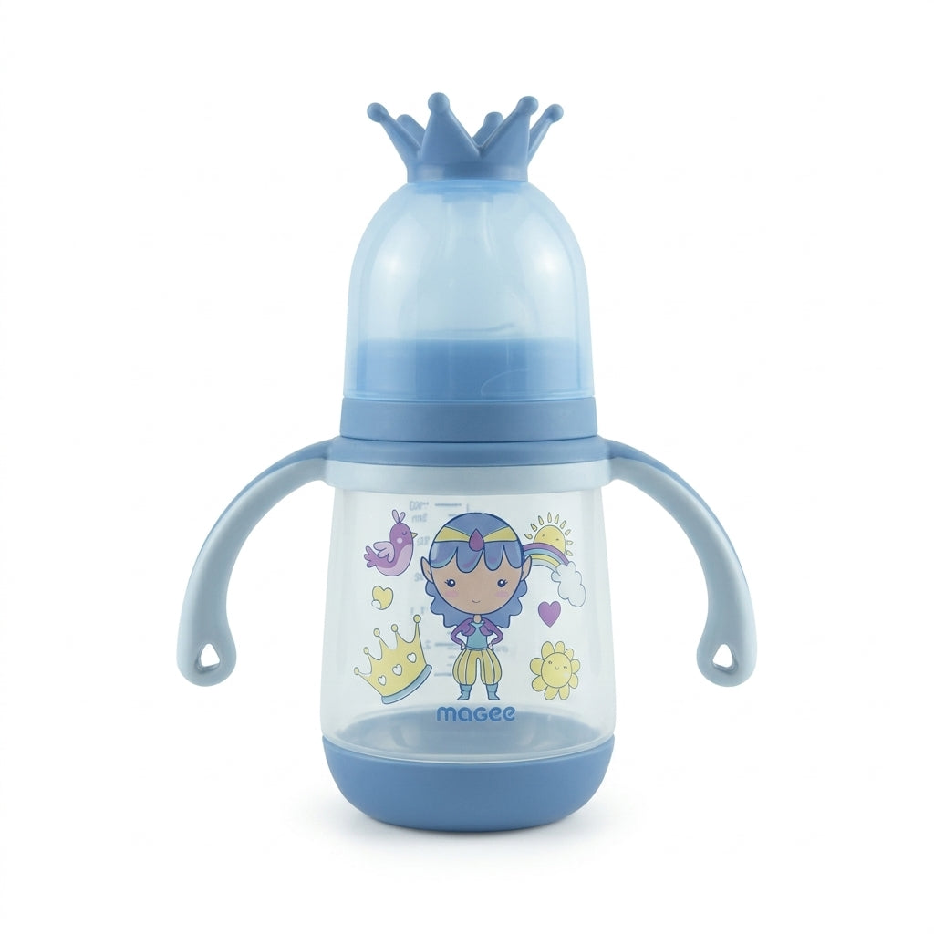 BABY FEEDER KING CAP PRINTED BLUE 210ML