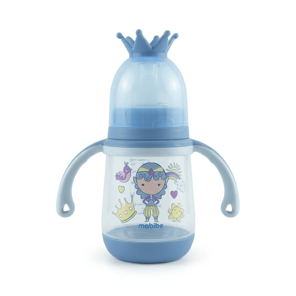 BABY FEEDER KING CAP PRINTED BLUE 210ML