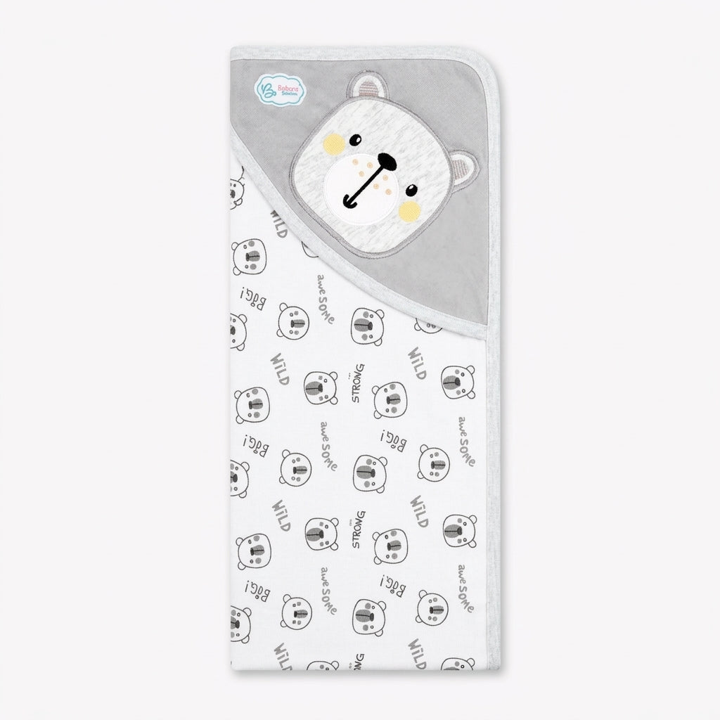 BABY WRAPPING SHEET BEAR BOX GREY