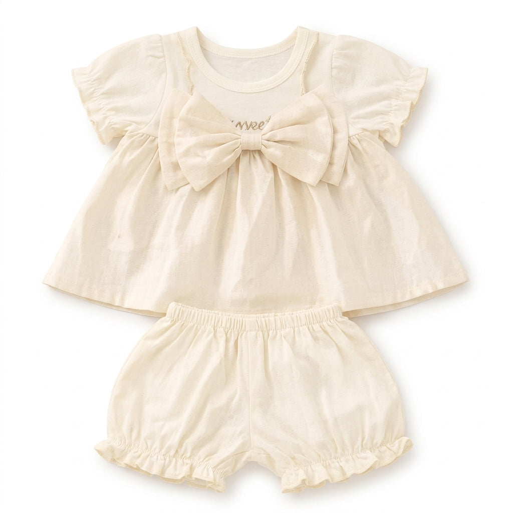 IMPORTED BABY GIRLS ELEGANT PARTY WEAR NET FROCK BOW