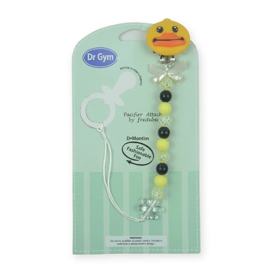 BABY PACIFIER CHAIN HOLDER DUCK YELLOW
